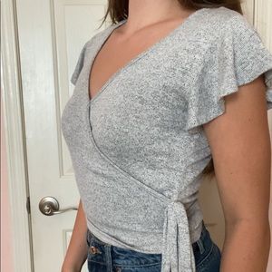 Grey Ruffle Shirt